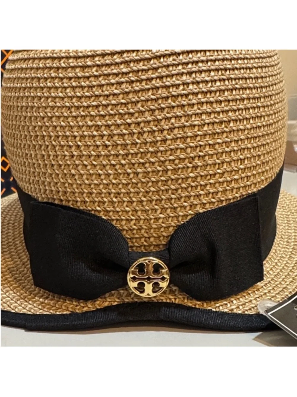 Tory Burch✨ Tan and black Sun Hat one size UPF 50+ - Picture 6 of 15